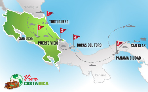 Circuito Costa Rica | Mapa combinado Panama